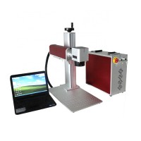 No consumable 200x200 small 30w 50w 100w metal stainless steel aluminum copper rotary mini fiber laser marking engraving machine